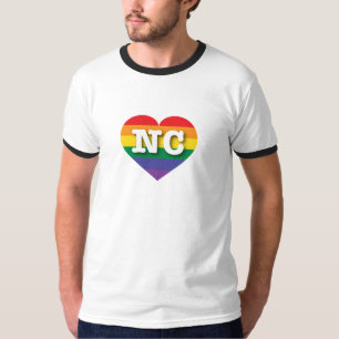 I Liebe North Carolina Rainbow Heart T-Shirt