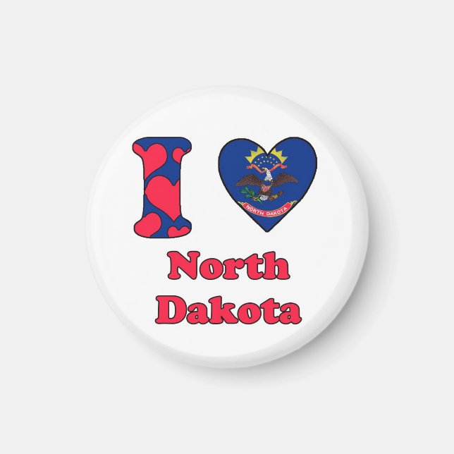 I Liebe North Dakota Magnet (Vorne)