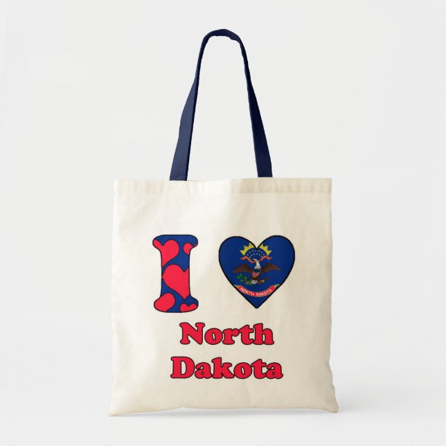 I Liebe North Dakota Tragetasche (Vorne)