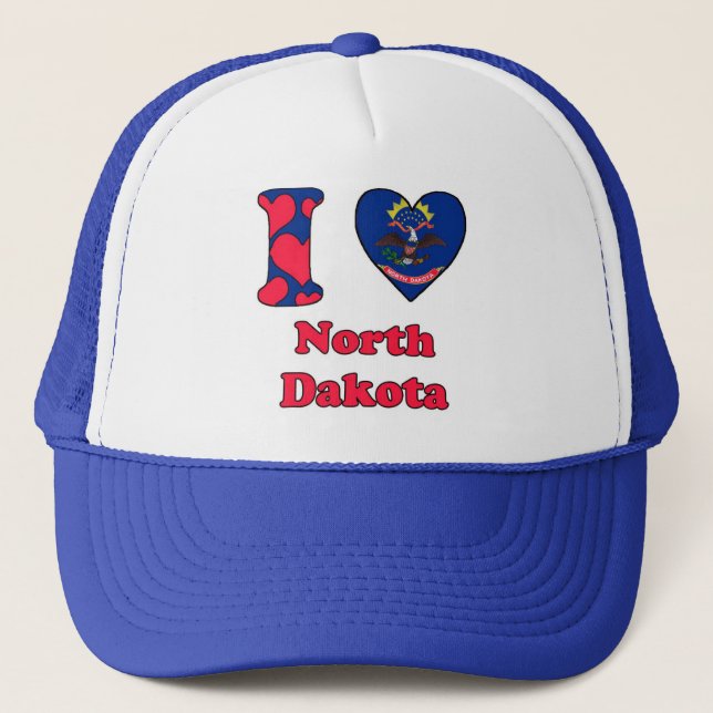 I Liebe North dakota Truckerkappe (Vorderseite)