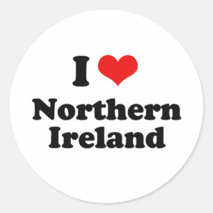 I Liebe Northern Ireland Tshirt Runder Aufkleber