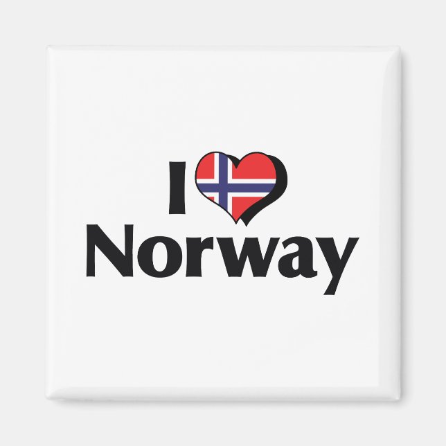 I Liebe Norwegen Flagge Magnet (Vorne)