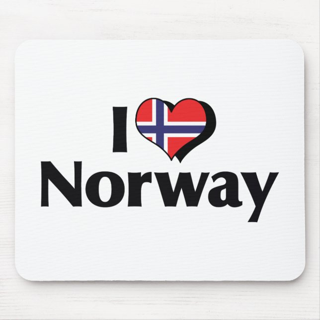 I Liebe Norwegen Flagge Mousepad (Vorne)