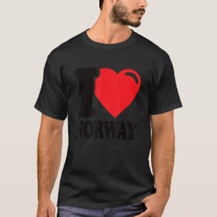 I Liebe Norwegen Heimat norwegische Flagge Norwege T-Shirt