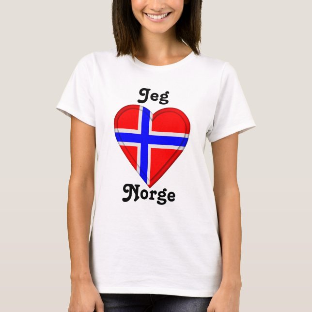 I Liebe Norwegen - Jeg elsker Norge T-Shirt (Vorderseite)