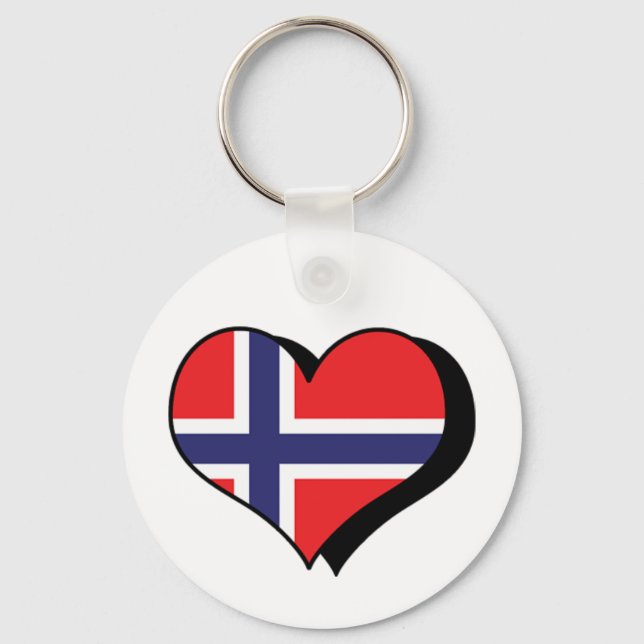 I Liebe Norwegen Schlüsselanhänger (Vorderseite)