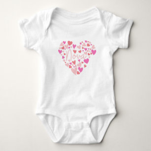 I Liebe Nova herzen in rosa Baby Strampler