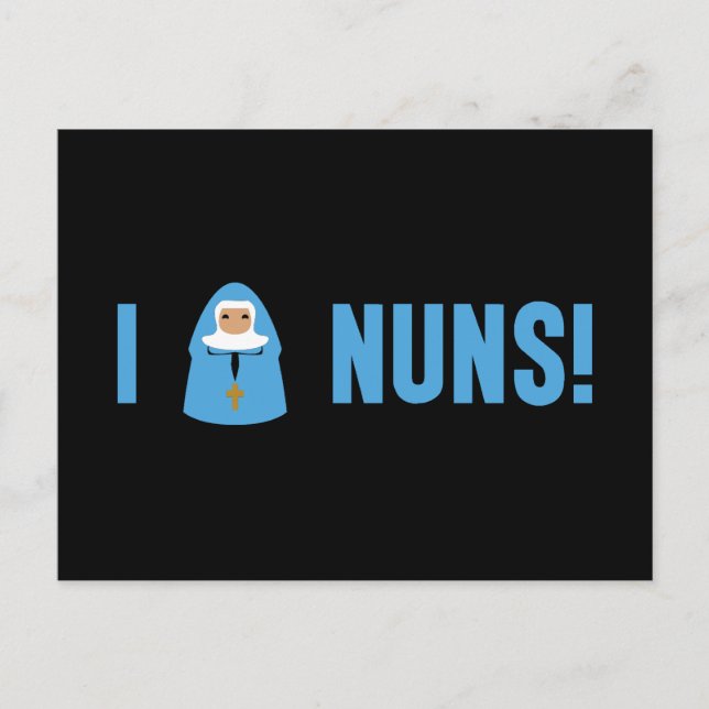 I Liebe Nuns Postkarte (Vorderseite)