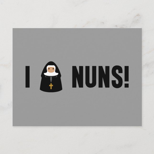 I Liebe Nuns Postkarte (Vorderseite)