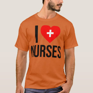 I Liebe Nurses Medical Heart Cross T-Shirt