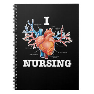 I Liebe Nursing Heart Anatomie Medizin Notizblock