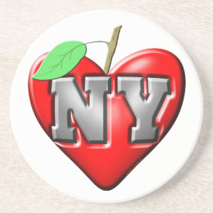 I Liebe NY Sandstein Untersetzer