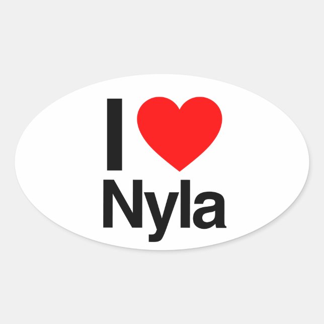 i Liebe nyla Ovaler Aufkleber (Vorderseite)