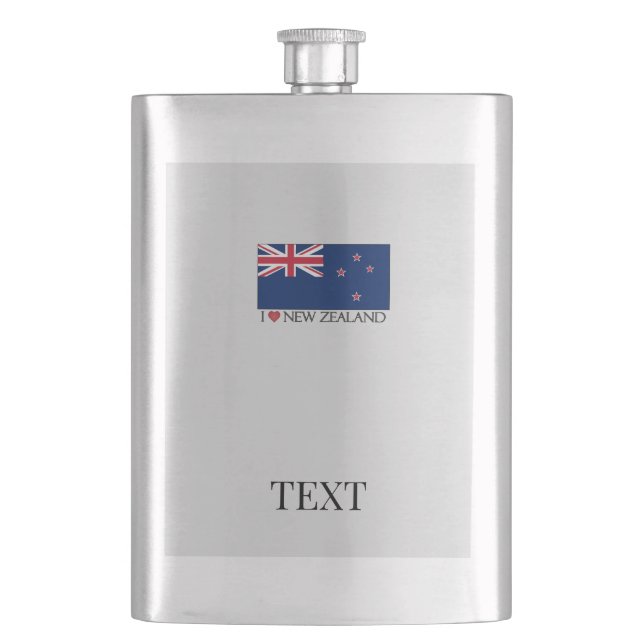 I Liebe NZ Classic Flask Flachmann (Vorderseite)