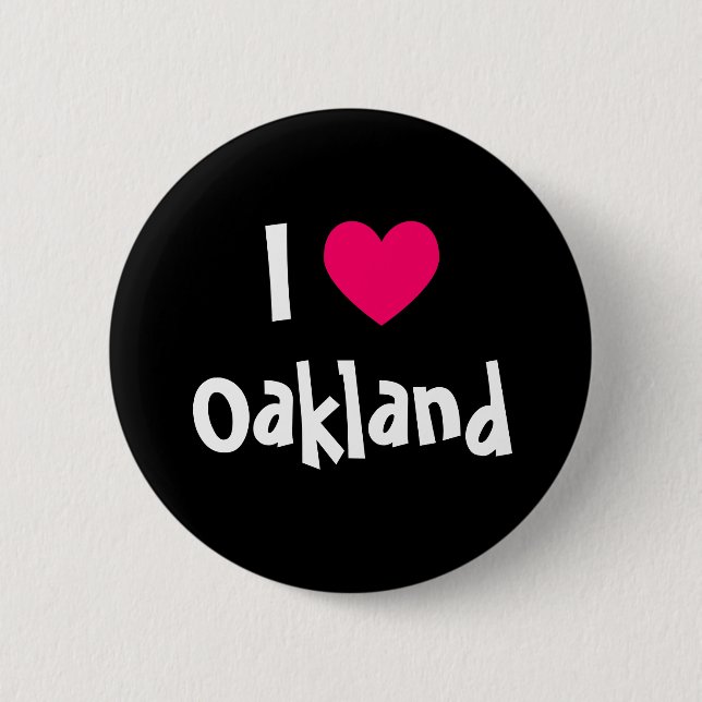 I Liebe Oakland Button (Vorderseite)