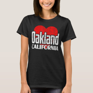 I Liebe Oakland Kalifornien Retro Big Heart Oaklan T-Shirt