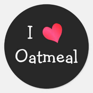 I Liebe Oatmehl Runder Aufkleber