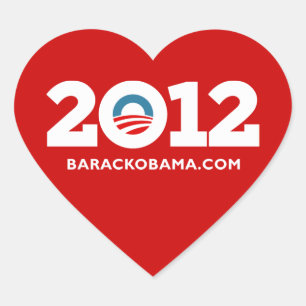 I Liebe Obama 2012 Herz-Aufkleber
