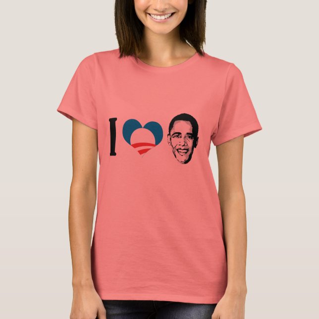 I Liebe Obama blau schlicht T-Shirt (Vorderseite)