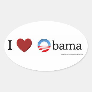 I Liebe Obama Oval Sticker