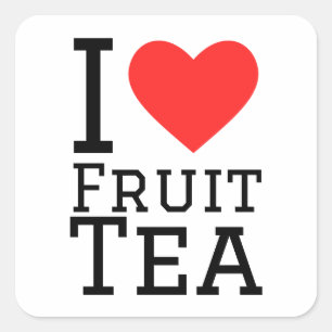 I Liebe Obsttee Quadratischer Aufkleber