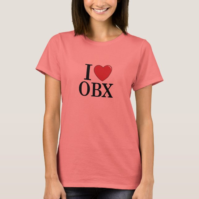 I Liebe OBX - Außenbanken T-Shirt (Vorderseite)