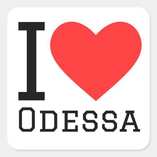 I Liebe odessa Quadratischer Aufkleber (Vorderseite)