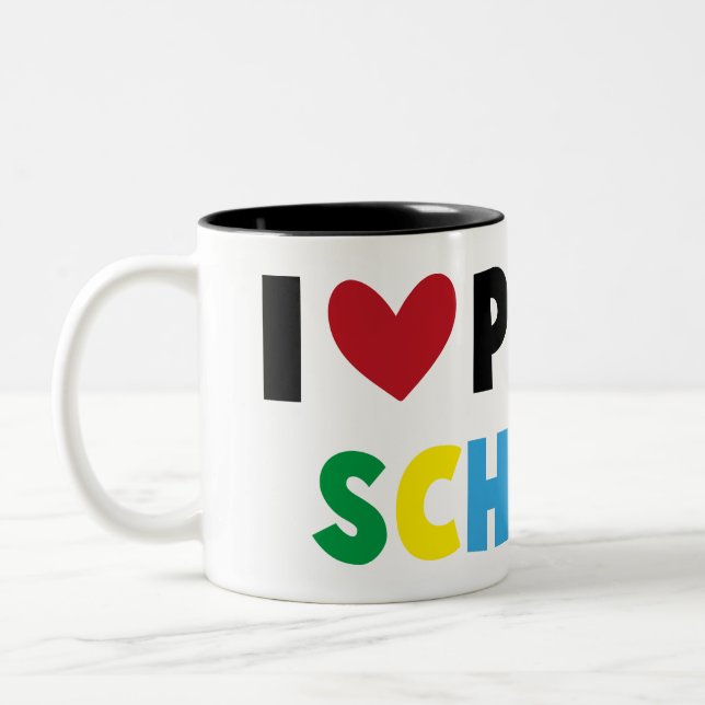 I Liebe Öffentliche Schulen Bildung Studierende Ta Zweifarbige Tasse (Links)