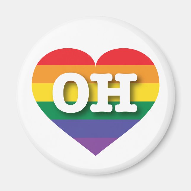 I Liebe Ohio Rainbow Heart Magnet (Vorne)