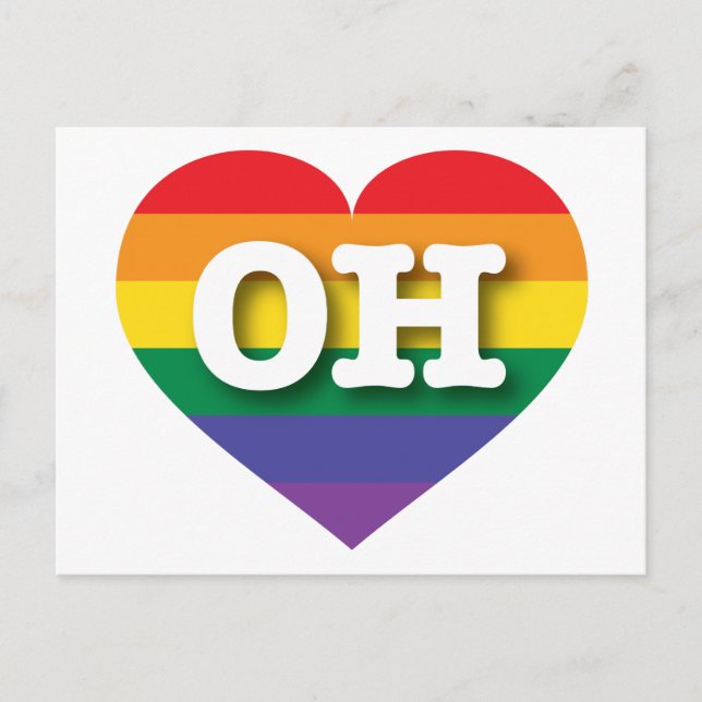 I Liebe Ohio Rainbow Heart Postkarte (Vorderseite)