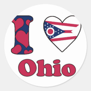 I Liebe Ohio Runder Aufkleber