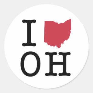 I Liebe Ohio Runder Aufkleber