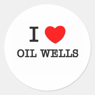 I Liebe Oil Wells Runder Aufkleber