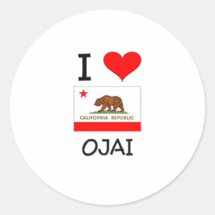 I Liebe OJAI Kalifornien Runder Aufkleber