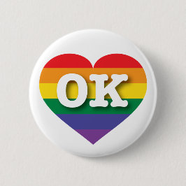 I Liebe Oklahoma Gay Pride Rainbow Heart Button