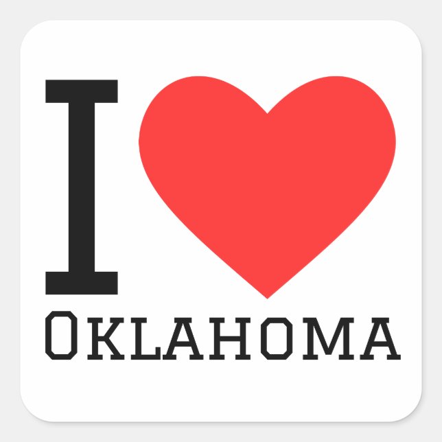 I Liebe Oklahoma Quadratischer Aufkleber (Vorderseite)
