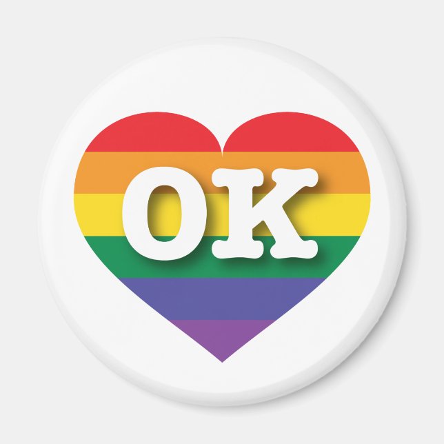 I Liebe Oklahoma Rainbow Heart Magnet (Vorne)
