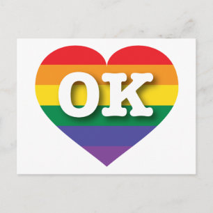 I Liebe Oklahoma Rainbow Heart Postkarte