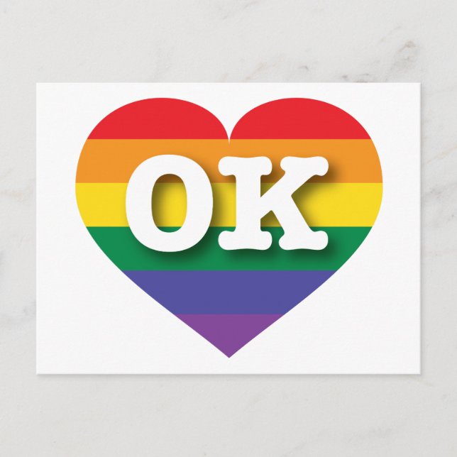 I Liebe Oklahoma Rainbow Heart Postkarte (Vorderseite)