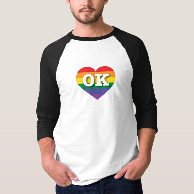 I Liebe Oklahoma Rainbow Heart T-Shirt (Vorderseite)