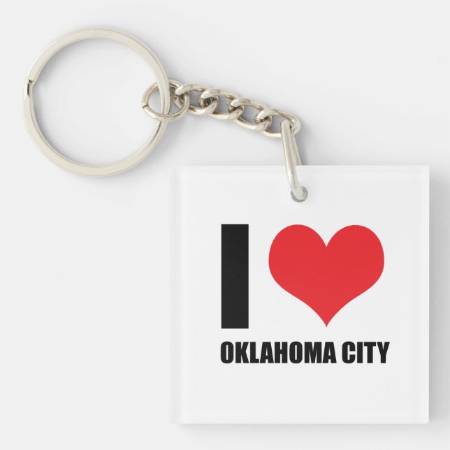I Liebe Oklahoma Stadt Schlüsselanhänger (Vorderseite)