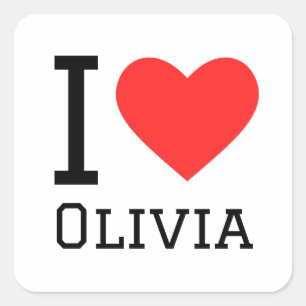 I Liebe Olivia Quadratischer Aufkleber