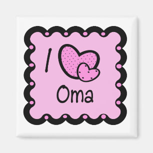 I Liebe Oma niedlicher T - Shirt Magnet