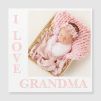 I Liebe Oma Pink Typografie Foto Birth Magnet