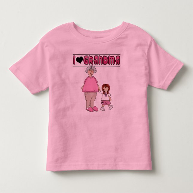 I Liebe Oma Redhead Girl Kleinkind T-shirt (Vorderseite)