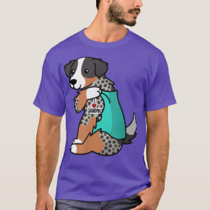 I Liebe Oma Tattoo Australian Shepherd Dog T-Shirt