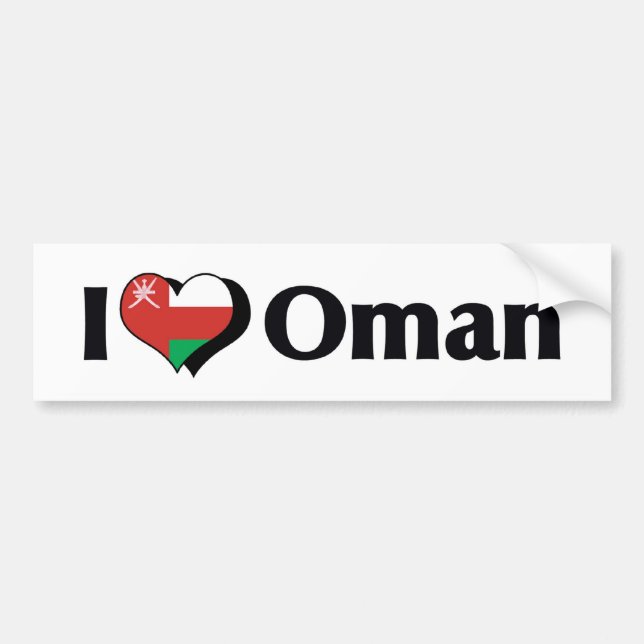 I Liebe Oman Flag Autoaufkleber (Vorne)
