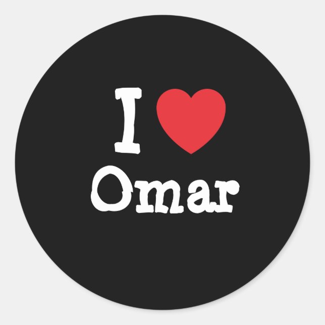 I Liebe Omar Brust personalisiert Runder Aufkleber (Vorderseite)