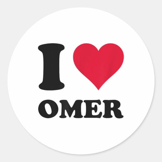 I Liebe Omer _1 Runder Aufkleber (Vorderseite)