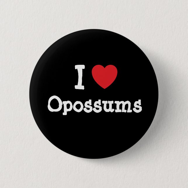 I Liebe Opossum Herzbezug personalisiert Button (Vorderseite)
